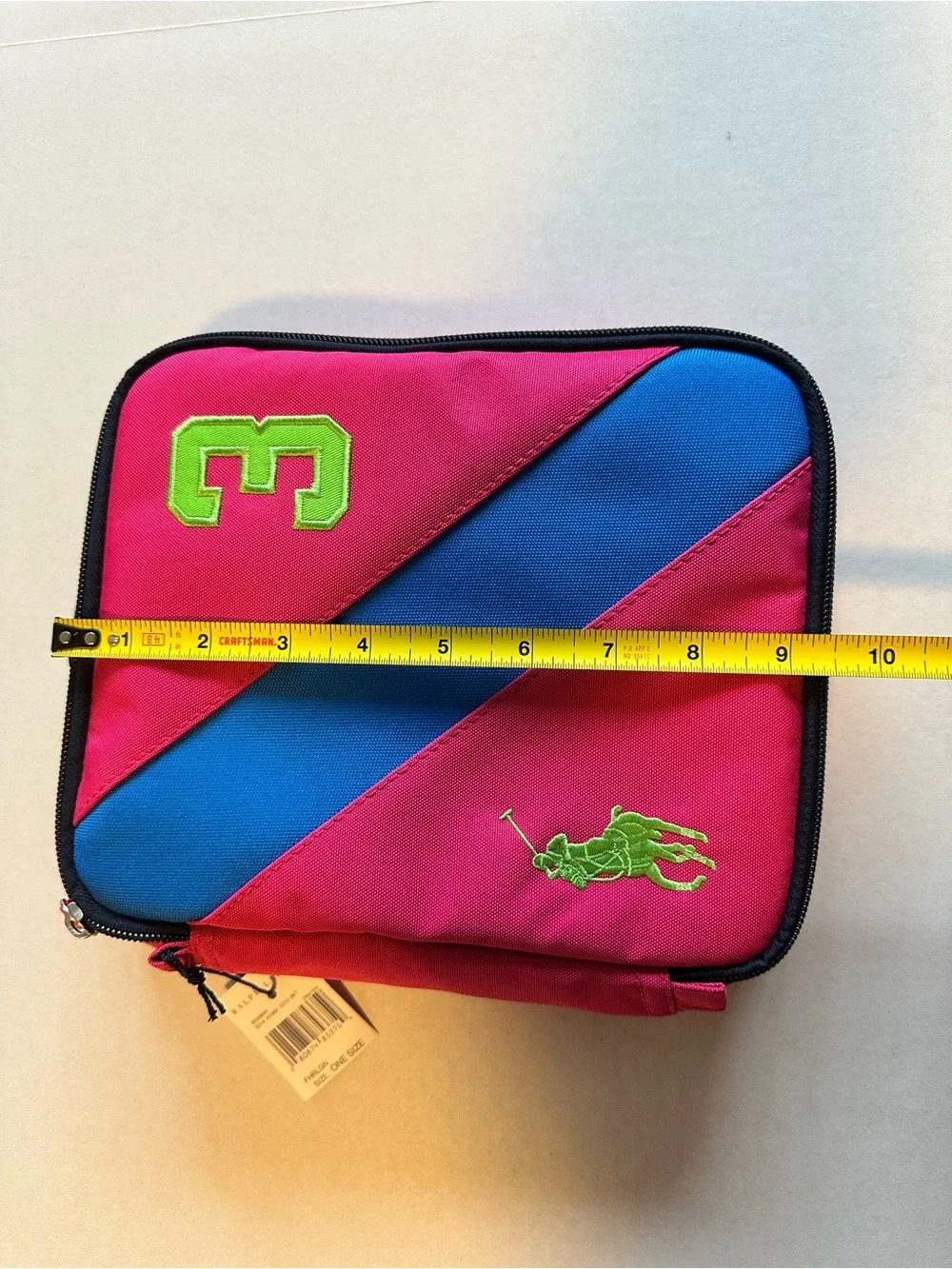 Polo Ralph Lauren Girls Big Pony hot pink and blue lunch box NWT